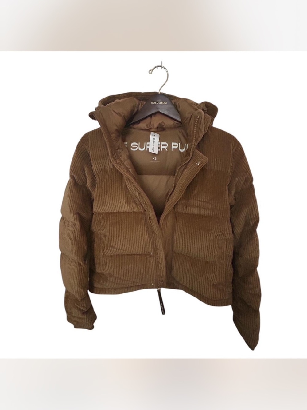 NWT Aritzia The Superpuff Cushcord Corduroy size XS in Brown 700+ Fill - Picture 3 of 5